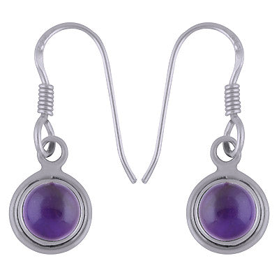 Gorgeous Handcrafted Work Around Amethyst Round Shape 925 Sterling Solid Silver Dangle Earrings - R1500816-171