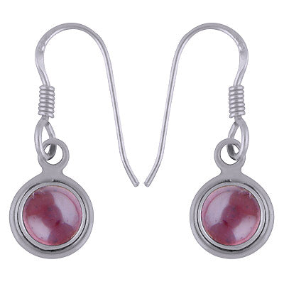 Gorgeous Handcrafted Work Around Garnet Round Shape 925 Sterling Solid Silver Dangle Earrings - R1500816-172