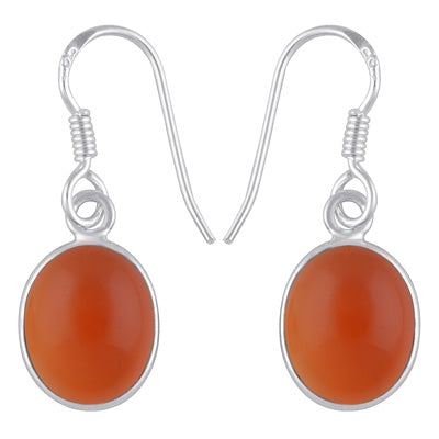Gorgeous Handmade Bezel Carnelian Oval Shape 925 Sterling Solid Silver Dangle Earrings - R1500898-458