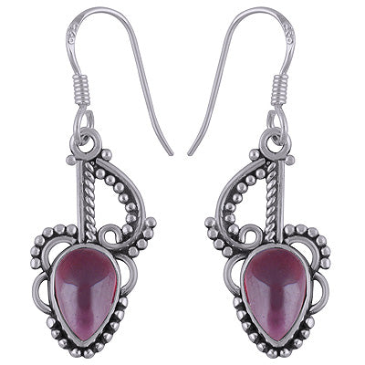 925 Sterling Silver Garnet Earrings - R1501064-81