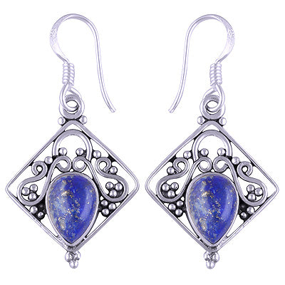 925 Sterling Silver Lapis Earrings - R1501108-17