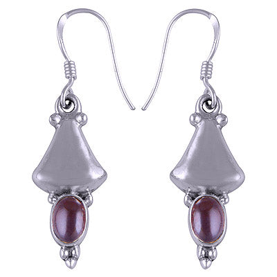 925 Sterling Silver Garnet Earrings - R1501127-4