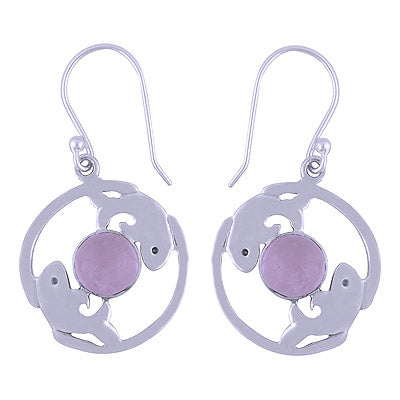 925 Sterling Silver Rose Quartz Earrings - R1501193-11