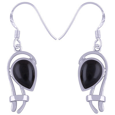 925 Sterling Silver Black Onyx Earrings - R1501305-10