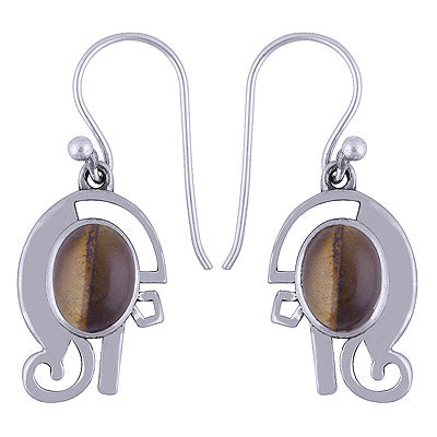 925 Sterling Silver Tiger's Eye Earrings - R1501373-22