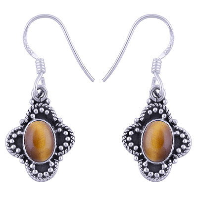 925 Sterling Silver Tiger's Eye Earrings - R1501382-13