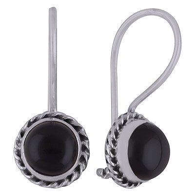 2.5gram Black Onyx Cabochon Stone Earrings - R1501393-82