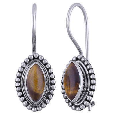 925 Sterling Silver Tiger's Eye Earrings - R1501399-26