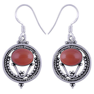 925 Sterling Silver Carnelian Earrings - R1501416-21