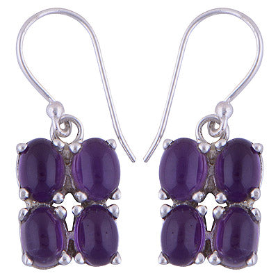 925 Sterling Silver Amethyst Earrings - R1501421-1
