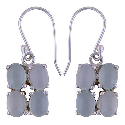 925 Sterling Silver Aqua Chalcedony Earrings - R1501421-25