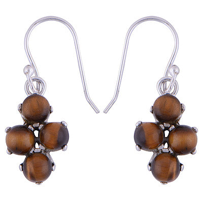 925 Sterling Silver Tiger's Eye Earrings - R1501422-22