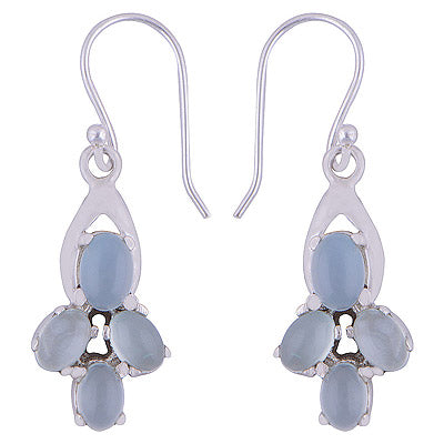 925 Sterling Silver Aqua Chalcedony Earrings - R1501423-32
