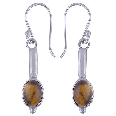 925 Sterling Silver Tiger's Eye Earrings - R1501471-27