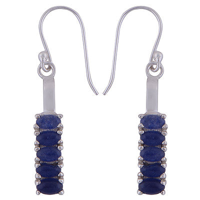 925 Sterling Silver Blue Corundum Earrings - R1501476-29
