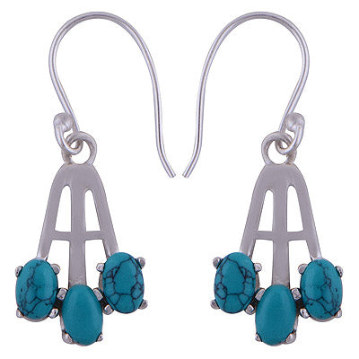925 Sterling Silver Turquoise Earrings - R1501477-6