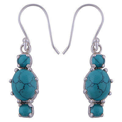 925 Sterling Silver Turquoise Earrings - R1501480-7