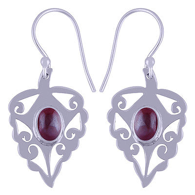 925 Sterling Silver Garnet Earrings - R1501502-8