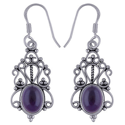 925 Sterling Silver Amethyst Earrings - R1501596-1