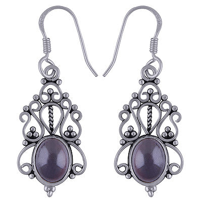 925 Sterling Silver Garnet Earrings - R1501596-4