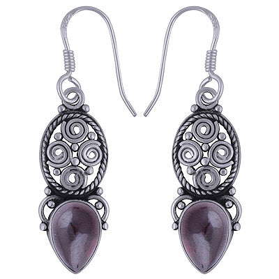 925 Sterling Silver Garnet Earrings - R1501602-4