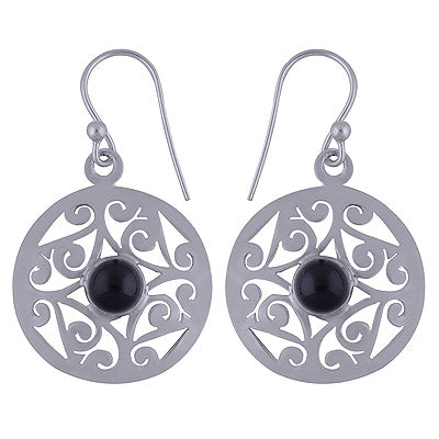 925 Sterling Silver Black Onyx Earrings - R1501612-21
