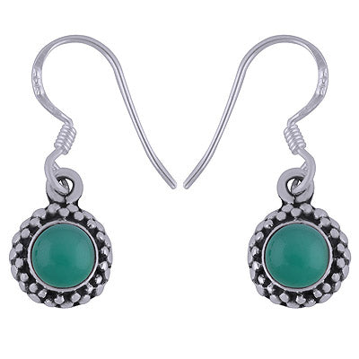 925 Sterling Silver Green Onyx Earrings - R1501620-39