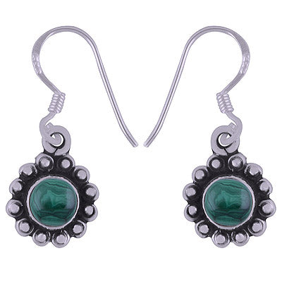 925 Sterling Silver Malachite Earrings - R1501621-47