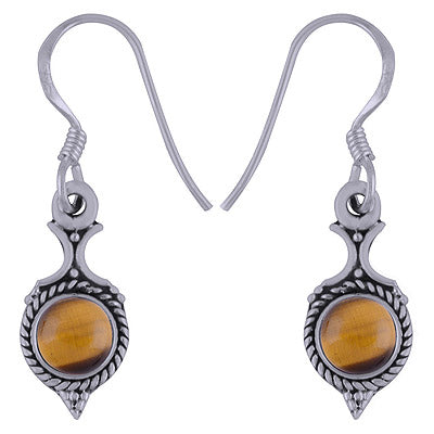 925 Sterling Silver Tiger's Eye Earrings - R1501622-45