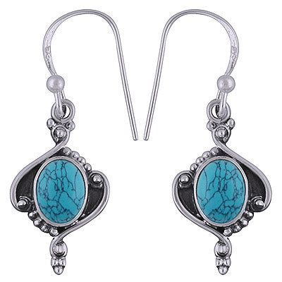 925 Sterling Silver Turquoise Earrings - R1501642-13