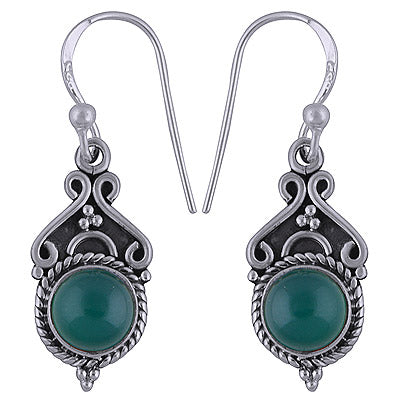 925 Sterling Silver Green Onyx Earrings - R1501644-41