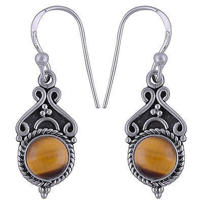 925 Sterling Silver Tiger's Eye Earrings - R1501644-46