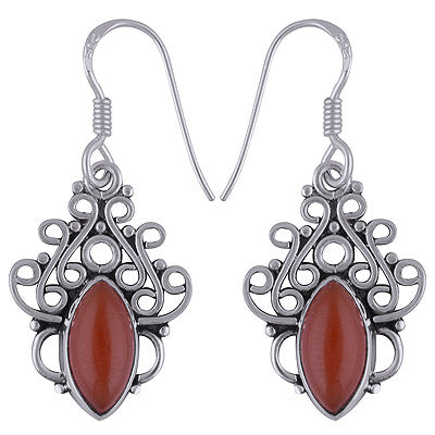 925 Sterling Silver Carnelian Earrings - R1501715-33