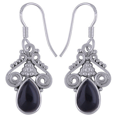 925 Sterling Silver Black Onyx Earrings - R1501776-11