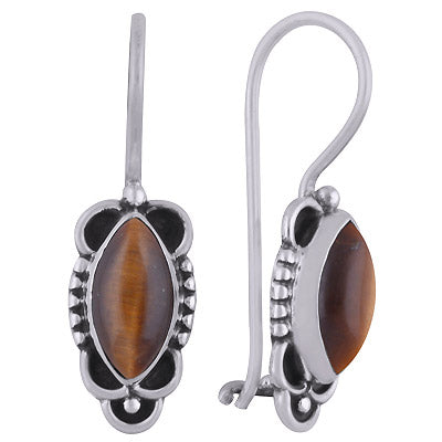 925 Sterling Silver Tiger's Eye Earrings - R1501820-7