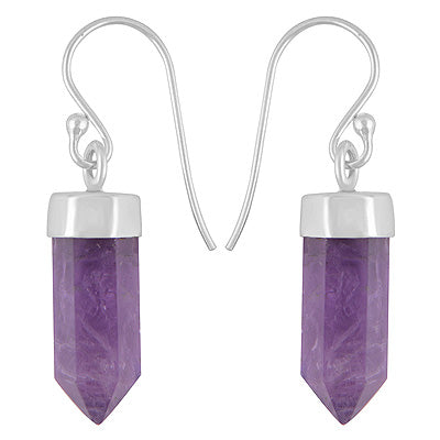 Alluring Amethyst Pencil Shape 925 Sterling Solid Silver Dangle Earrings - R1501904-31