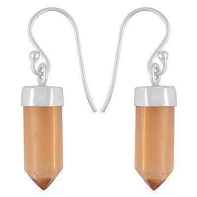 Alluring Citrine Pencil Shape 925 Sterling Solid Silver Dangle Earrings - R1501904-33