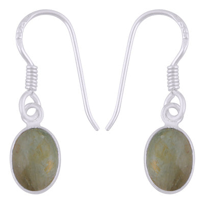 Alluring Plain Bezel Tourmaline Oval Shape 925 Sterling Solid Silver Dangle Earrings - R1501987-7