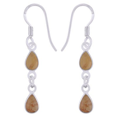 Beautiful Two Stone Bezel Tourmaline Pear Shape 925 Sterling Solid Silver Dangle Earrings - R1501988-4