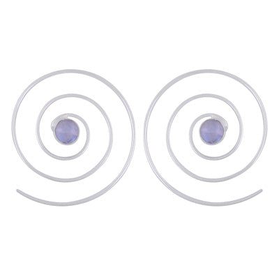 Gorgeous Handcrafted Hoops Rainbow Moonstone Round Shape 925 Sterling Solid Silver Hoop Earrings - R1502015-4