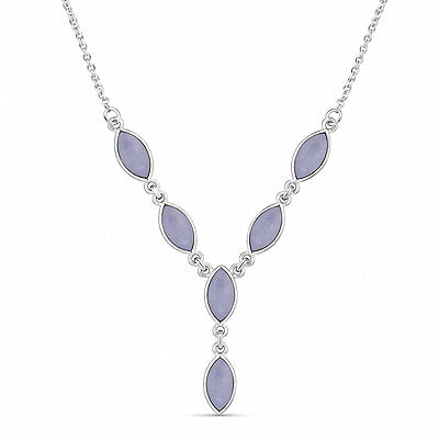 Gorgeous Six Gemstones Rainbow Moonstone Marquise Shape 925 Sterling Solid Silver Necklace - R1900136-4