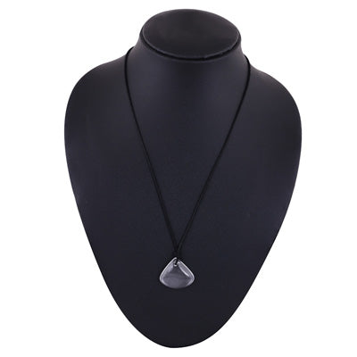 Magnificent Gemstone Crystal Pear Shape Black Cotton Cord Pendant Necklace - R1900244-5