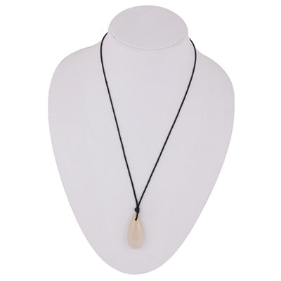 Magnificent Gemstone Golden Rutile Pear Shape Black Cotton Cord Pendant Necklace - R1900249-5