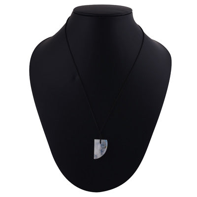 Magnificent Gemstone Rainbow Moonstone Fancy Shape Black Cotton Cord Pendant Necklace - R1900251-12