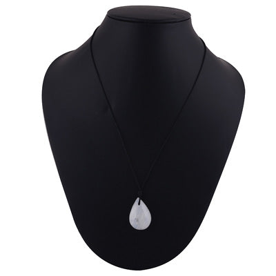 Magnificent Gemstone Rainbow Moonstone Pear Shape Black Cotton Cord Pendant Necklace - R1900251-7