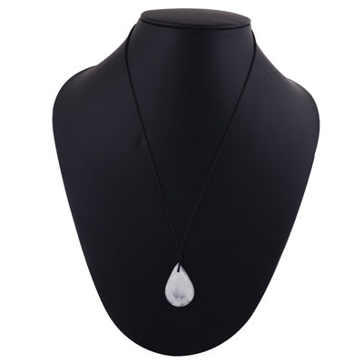 Magnificent Gemstone Rainbow Moonstone Pear Shape Black Cotton Cord Pendant Necklace - R1900251-8