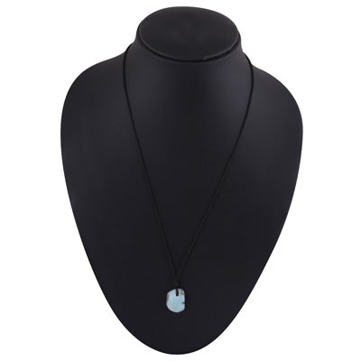 Magnificent Gemstone Larimar Fancy Shape Black Cotton Cord Pendant Necklace - R1900254-29