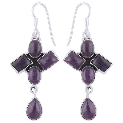 Amethyst 925 Sterling Solid Silver Earrings - R2200002-731