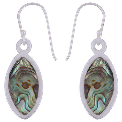 Stunning Gemstones Abalone Shell Marquise Shape 925 Sterling Solid Silver Dangle Earrings - R2200005-30