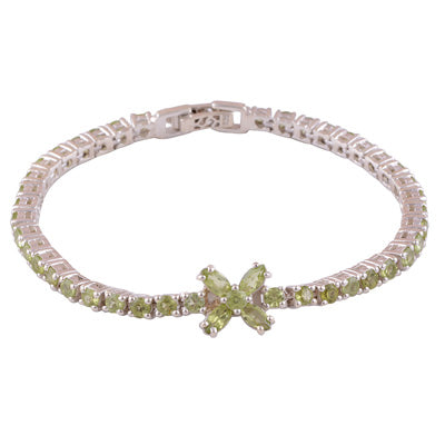 925 STERLING SILVER PERIDOT BRACELET - R2300368-12